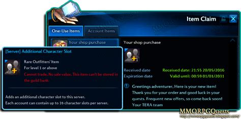 tera character slots|tera character slot not working.